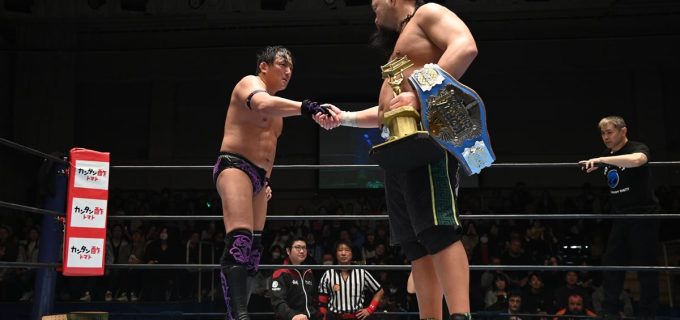 【新日本】オーカーンが金丸の介入でタイチを苦戦に追い込むも激闘ドローでKOPW2024防衛「1.4東京ドームでIWGP世界選手権挑戦権利証マッチを提唱する」