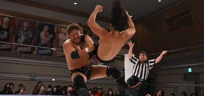 【DDT】“大巨人”石川修司がKO-D無差別級王者クリス・ブルックスとの初の前哨戦で豪快勝利！「クリスのことはリスペクトします。でも俺のほうが強いと思ってる」