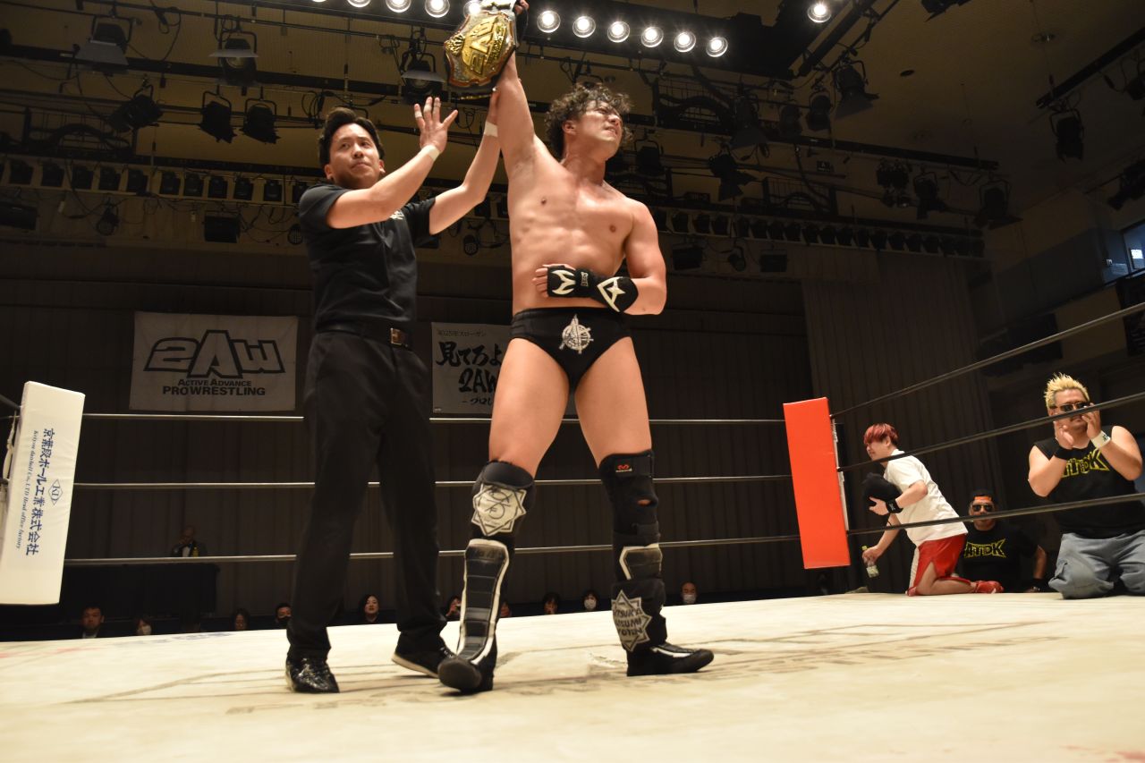 2AW】吉田綾斗が野村卓矢を下して無差別級王座V5！大石真翔＆旭志織が