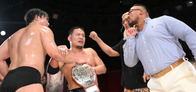 【DDT】5ヵ月ぶり復帰の飯野雄貴が納谷幸男とのメガトンコンビでKO-Dタッグ王座奪還へ！王者アストロノーツは彰人＆高鹿を退け、6・29後楽園でV6戦へ