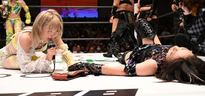 【スターダム】なつぽいが上谷沙弥に直接勝利でワールド王座獲り宣言！「私がこのベルト、必ずアンタから奪う」