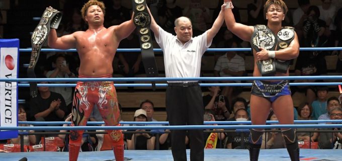 【全日本】新調ベルトを手に宮原＆青柳が世界タッグV3達成！鈴木＆真霜が次期挑戦表明「オマエらとなら、この夏のフェスティバルを世の中に感じさせられそうな気がするよ」