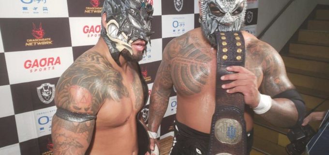 【ドラゴンゲート】GHCジュニアタッグ王者ベイン、ウルフがクレイジーとのトリオで、8・17大田区でトライアングルゲート王座に挑戦！