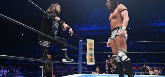 【新日本】TAKESHITA、王者ザックに雪辱果たし『G1』決勝進出！試合後、EVILと睨み合い「俺を見とけ。面白くしてやるからよ」