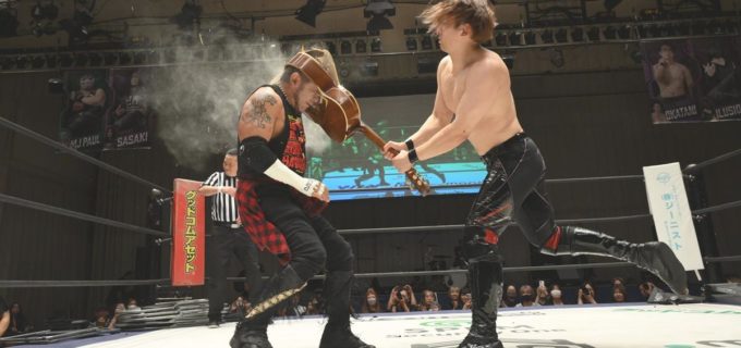 【DDT】岡谷英樹がハードコアマッチで葛西純に惜敗！「久々にハードコアでたぎったよ。次はおまえに中指立てさせてやる」