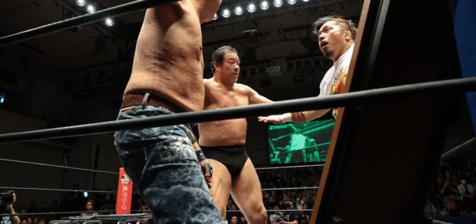 【新日本】藤波辰爾が「殺し合いじゃないぞ！」と伝説の“ドラゴンストップ”発動！石森興行、最後は超人が120分間のハードマッチを完走