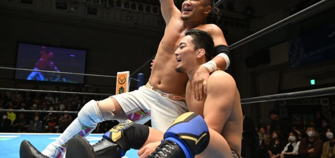 【新日本】『SJTL』開幕戦でドラゴンゲート勢が激突！KUSHIDA＆吉岡組がタイガー＆YAMATO組を下す！吉岡「リーグ戦、決勝もハイフライフローで決めたいと思います」