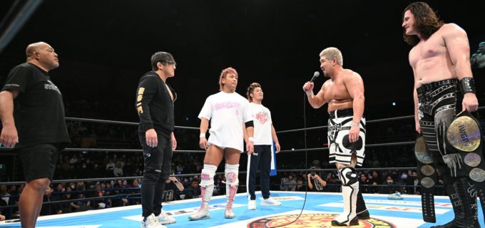 【新日本】IWGPタッグ王者K.O.B、TMDK粉砕し初防衛！ 試合後は海野＆上村、石井＆タイチが挑戦表明で大混乱　Iceは「本隊同士で勝った方が来い」と一蹴