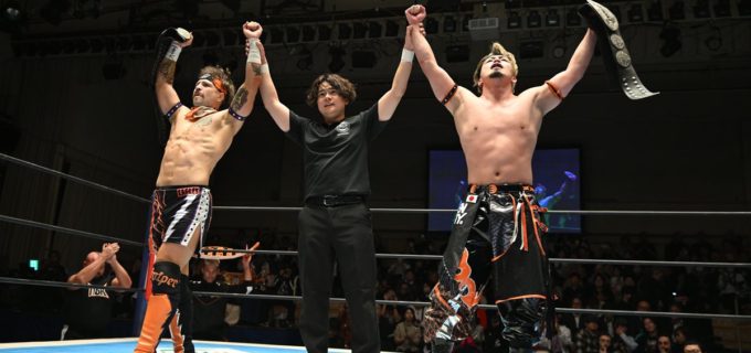 【新日本】TMDK“師弟タッグ”がH.O.Tを粉砕！ ロビー＆藤田、V1で世界進出へ名乗り「俺たちで世界をオレンジ色に染めるぞ」