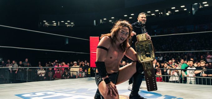 【新日本】TAKESHITAがTV王座の価値向上を宣言！ファンタズモとの延長戦を制し王座奪取「このベルトの動向、見逃すなよ」