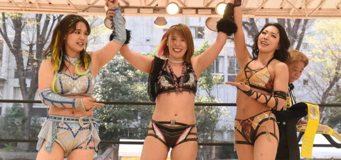 【マリーゴールド】女子プロレス史上初の靖国奉納プロレス！ 満開の桜の下で王者ラ・ビアン・ローズが若き“蕾”たちを退けV2達成「正直こんなに追い込まれると思ってなかった」