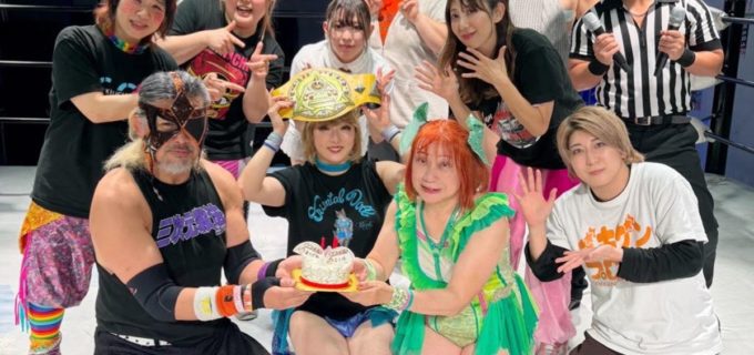 【ゴキゲンプロレス】カオスすぎる全選手参加トーナメントで王座が激しく移動！「おえかき」「しりとり」を制した真琴が第60代トライアングルリボン王者に君臨
