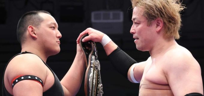 【全日本】満身創痍の潮﨑豪が怪物タロースを豪腕ラリアットで粉砕！ 試合後は外敵・菊田円のベルトを下げさせ真っ向から威嚇「俺が優勝、この手につかんでやるよ」