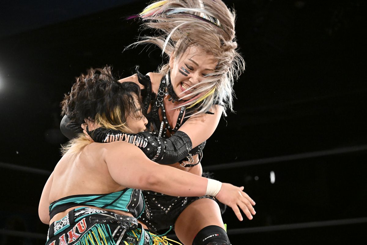激レア　スターダム　オイモカブキ　安納サオリ＋ウナギサヤカ　Wサインポートレート OZアカデミー】黒い安納サオリ＆ウナギ・サヤカの新タッグ「漆黒の