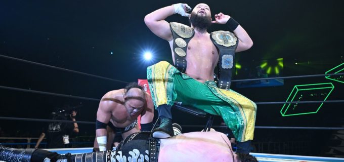 【新日本】HENARE＆オーカーン組がKnock out brothersからIWGPタッグ奪取で堂々の二冠王君臨！OSKARが新王者組へ怒りの復讐宣告「必ず借りは返してやる」