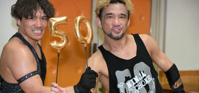 【ガンプロ】勝村周一朗が「生誕50年記念試合」で勝利を挙げ、進祐哉とのコンビでSOGタッグ王座獲りを視野に！「50歳、最初の目標はタッグベルトに狙いを定めたい」