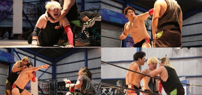 【2AW】タッグ王座戦へ向け花見達也＆青木優也組が好発進！ 最上九＆本田アユム組との前哨戦激闘を制す