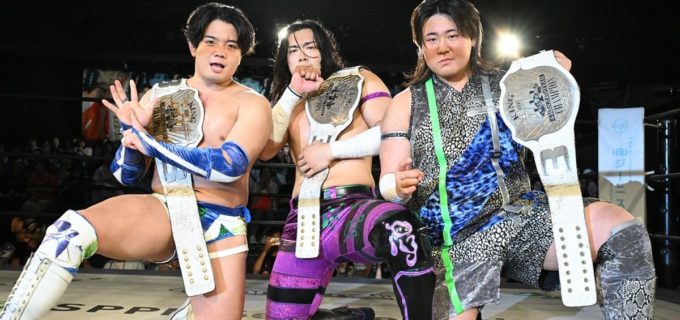 【DDT】KO-D6人タッグ王者の正田＆高鹿＆佐藤がファンドラを撃破し王座V6でKO-Dタッグとの2冠獲り宣言！8.11両国でKANON＆納谷＆ビエントが挑戦へ