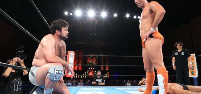 【新日本】五輪金メダリスト・ウルフアロンとザック・セイバーJr.が『G1』前哨戦で高度な技術戦を展開「最後の最後でデッカい1勝をもぎ取らせてもらいます」