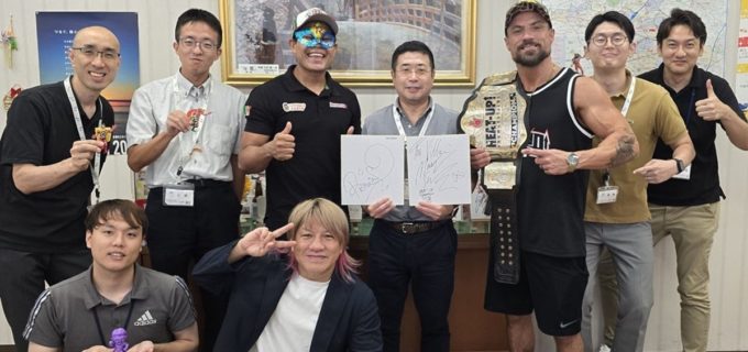 【HEAT-UP】TAMURA☆GENE☆代表、マーティー・スカル、ラスプーチンが川崎市の3区役所を表敬訪問！ プロレスを通じた国際・地域交流を推進