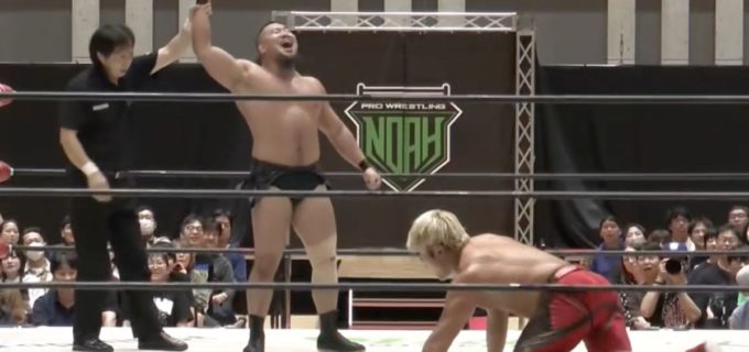 【ノア】マサ北宮がリングアウト決着で拳王の決勝進出を阻止！「最後にお前を蹴落とすことができて最高の締めくくりだよ」怒りの拳王は「丸藤くん来てくれ」とランバージャック戦を受諾