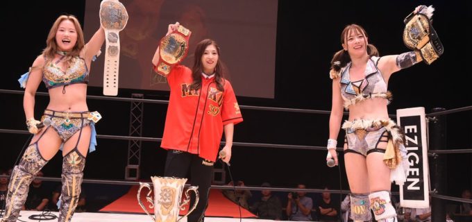 【マリーゴールド】ビクトリア弓月がUN王座V5達成！両国大会で青野未来、岩谷麻優との前代未聞「3WAY勝ち抜き3冠戦」が決定