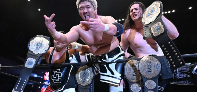 【新日本】Yuto-Ice＆OSKAR＆ジェフ・コブがNEVER6人タッグ奪取で二冠王！「男がベルトの価値を決めるんだ」コブがNEVER6人タッグの権威復活を宣言